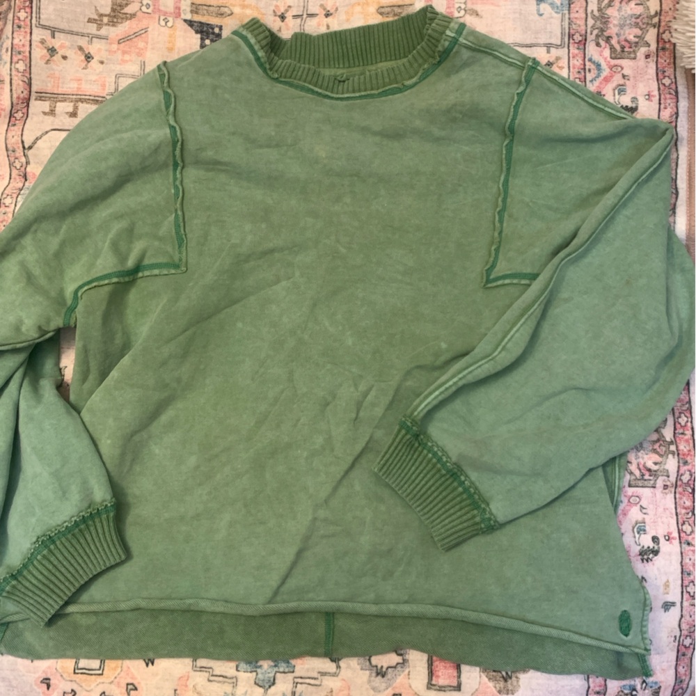 Green Free people Movement Crew Neck